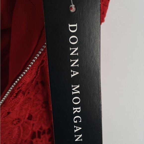 NWT Donna Morgan for Anthropologie Red Renata Lace Fit & Flare Dress - Picture 9 of 12